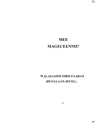 @somalilibrary - Mee Mageceennii.pdf - Dirzon